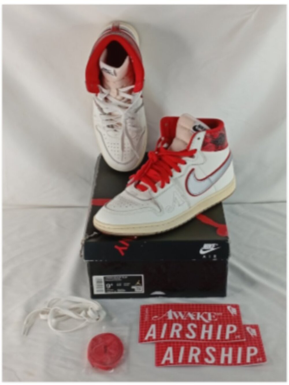 Nike FN8675-100 Jordan Air Ship x Awake NY Sail/Black/University Red Size 9.5M